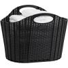 Mind Reader 40L Collapsible Laundry Hamper, Clothes Basket, Premium Wicker Design, Plastic, 21.5″L x 15″W x 15.25″H, Black