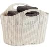 Mind Reader 40L Collapsible Laundry Hamper, Clothes Basket, Premium Wicker Design, Plastic, 21.5″L x 15″W x 15.25″H, Ivory