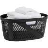 Mind Reader 40L Laundry Basket, Clothes Hamper, Premium Wicker Design, Plastic, 23″L x 14.5″W x 10.5″H, Black