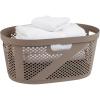 Mind Reader 40L Laundry Basket, Clothes Hamper, Premium Wicker Design, Plastic, 23″L x 14.5″W x 10.5″H, Tan