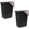 Mind Reader 50L Slim Laundry Hamper, Clothes Basket, Lid, Wicker Design, Plastic, 17.65″L x 13.75″W x 21″H, Blue(Black)