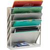 Mind Reader 5-Tier Vertical File Storage, Desktop Organizer, Wall Mount, Office, Plastic, 13″L x 4.25″W x 16″H, Black(Beige)