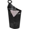 Mind Reader 60L Rolling Laundry Hamper, Clothes Basket, Wheels, Wicker Design, Plastic, 19.5″L x 14.75″W x 35″H, Black
