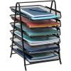 Mind Reader 7-Tier Paper Tray, Desktop Organizer, File Storage, Office, Metal Mesh, 11.75″ L x 13.75″ W x 18″ H, Black(6 Tier)
