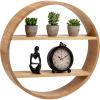 Mind Reader Circular Floating Shelves, Wall Decor, Accent Shelf, Office, Bathroom, Metal Mesh, 18″ L x 4″ W x 18″ H, Black(Brown)