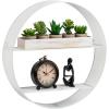 Mind Reader Circular Floating Shelves, Wall Decor, Accent Shelf, Office, Bathroom, Metal Mesh, 18″ L x 4″ W x 18″ H, Black(White)