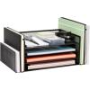 Mind Reader Desktop Organizer, File Storage, Paper Tray, Workspace, Office, Metal Mesh, 16.75″L x 9.15″W x 6″H, White(Black)