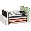 Mind Reader Desktop Organizer, File Storage, Paper Tray, Workspace, Office, Metal Mesh, 16.75″L x 9.15″W x 6″H, White(White)
