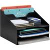 Mind Reader Desktop Organizer, Vertical File Holder, Paper Trays, Office, Plastic, Beige(Classic Black)