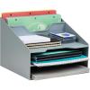 Mind Reader Desktop Organizer, Vertical File Holder, Paper Trays, Office, Plastic, Beige(Gray)