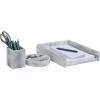 Mind Reader Desktop Set, 3 Pcs., Pen Cup, Catch-All Dish, Paper Tray, Office, Resin, 10.25″ L x 12.25″ W x 2.5″ H, White