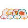 Mind Reader Kids Plate and Bowl Set, Toddler Plates, Cereal and Soup Bowl, Melamine, 8.25″L x 8.25″W 1″H, 8 pcs, Multi-color