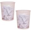Mind Reader Mesh Trash Can, 16.65L (4.4 gal), Waste Paper Basket, Round, Office, Metal Mesh, Set of 2, Silver(Pink)