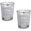 Mind Reader Mesh Trash Can, 16.65L (4.4 gal), Waste Paper Basket, Round, Office, Metal Mesh, Set of 2, Silver(Silver)