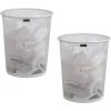 Mind Reader Mesh Trash Can, 16.65L (4.4 gal), Waste Paper Basket, Round, Office, Metal Mesh, Set of 2, Silver(White)