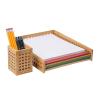 Mind Reader Paper Tray and Pen Cup Set, 2 Pcs., Desktop Organizer, Office, Rayon from Bamboo, 10″ L x 12.5″ W x 2.25″ H, Brown