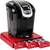 Mind Reader Single Serve Coffee Pod Organizer with 3 Drawers, 36 Pod Capacity, Countertop, 13.5″L x 12.25″W x 2.5″H, Silver(Red 2)