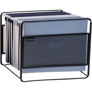 Mind Reader Hanging File Folder Organizer, Desktop Organizer, Storage, Office, Metal Mesh, 13″L x 9.75″W x 10.25″H, Silver(Black)