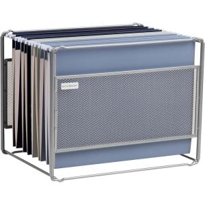 Mind Reader Hanging File Folder Organizer, Desktop Organizer, Storage, Office, Metal Mesh, 13″L x 9.75″W x 10.25″H, Silver(Silver)