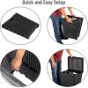 Mind Reader 61L Foldable Laundry Hamper, Clothes Basket, Lid, Wicker Design, Plastic, 18″L x 14.5″W x 21.25″H, Black(Black)