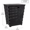 Mind Reader 61L Foldable Laundry Hamper, Clothes Basket, Lid, Wicker Design, Plastic, 18″L x 14.5″W x 21.25″H, Black(Black)