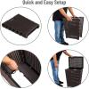 Mind Reader 61L Foldable Laundry Hamper, Clothes Basket, Lid, Wicker Design, Plastic, 18″L x 14.5″W x 21.25″H, Black(Brown)