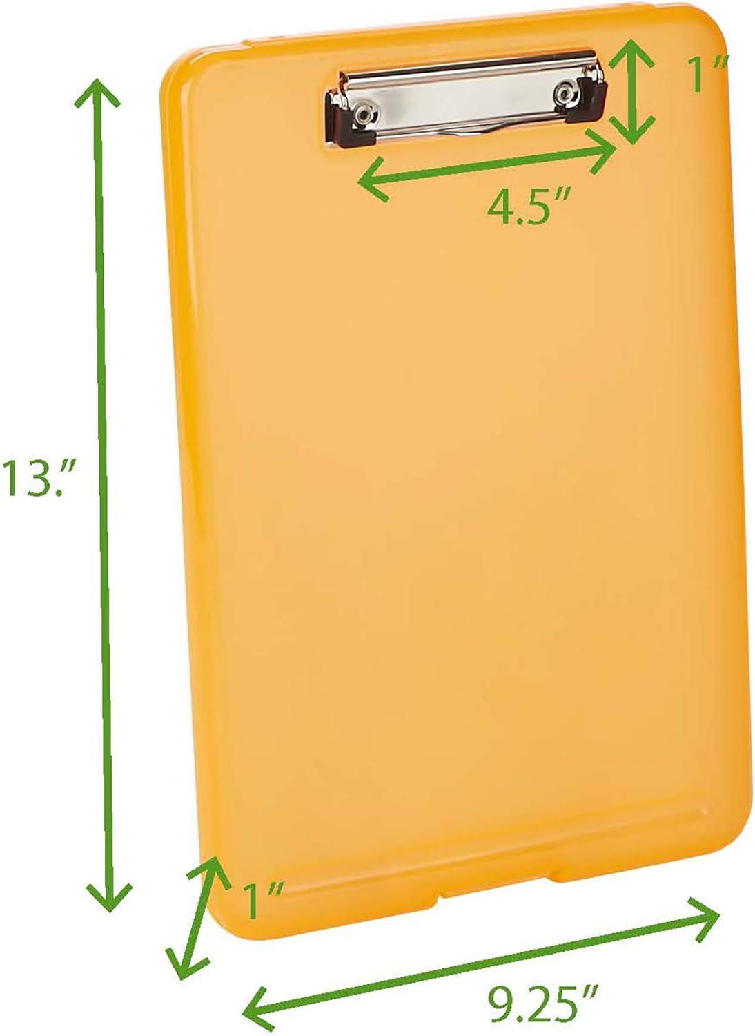 image:imageMind Reader Clipboard with Storage Teacher Nursing Clipboard Plastic 925L x 1325W x 1H Set of 6 Assorted ColorsTranslucent Assorted
