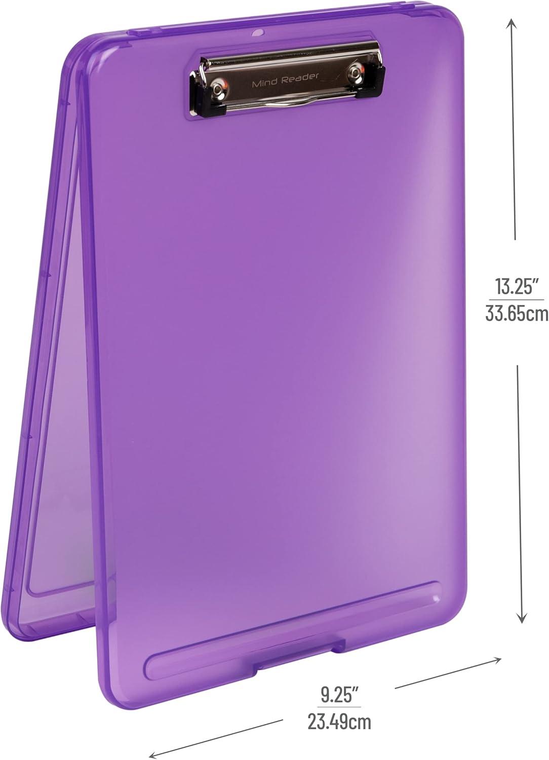 image:imageMind Reader Clipboard with Storage Teacher Nursing Clipboard Plastic 925L x 1325W x 1H Set of 6 Assorted ColorsTranslucent Assorted