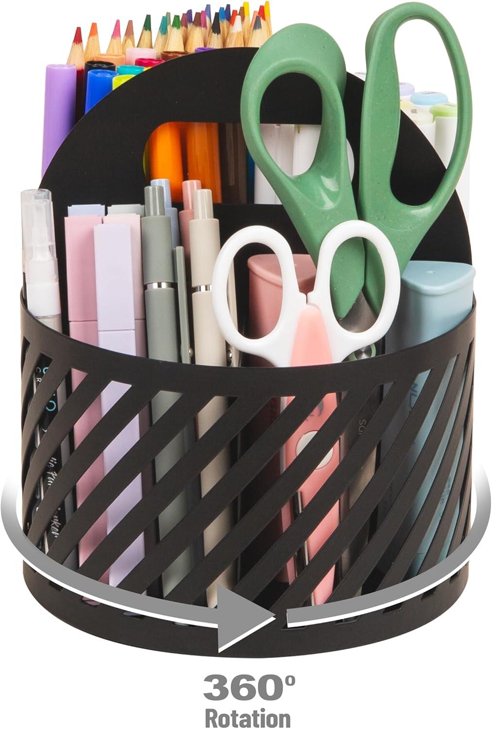 image:imageMind Reader Desktop Organizer and Mail Sorter Five Compartments Office Supplies and Accessories Metal WhiteBlack