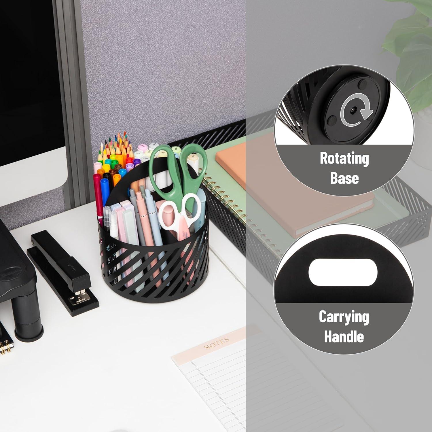 image:imageMind Reader Desktop Organizer and Mail Sorter Five Compartments Office Supplies and Accessories Metal WhiteBlack