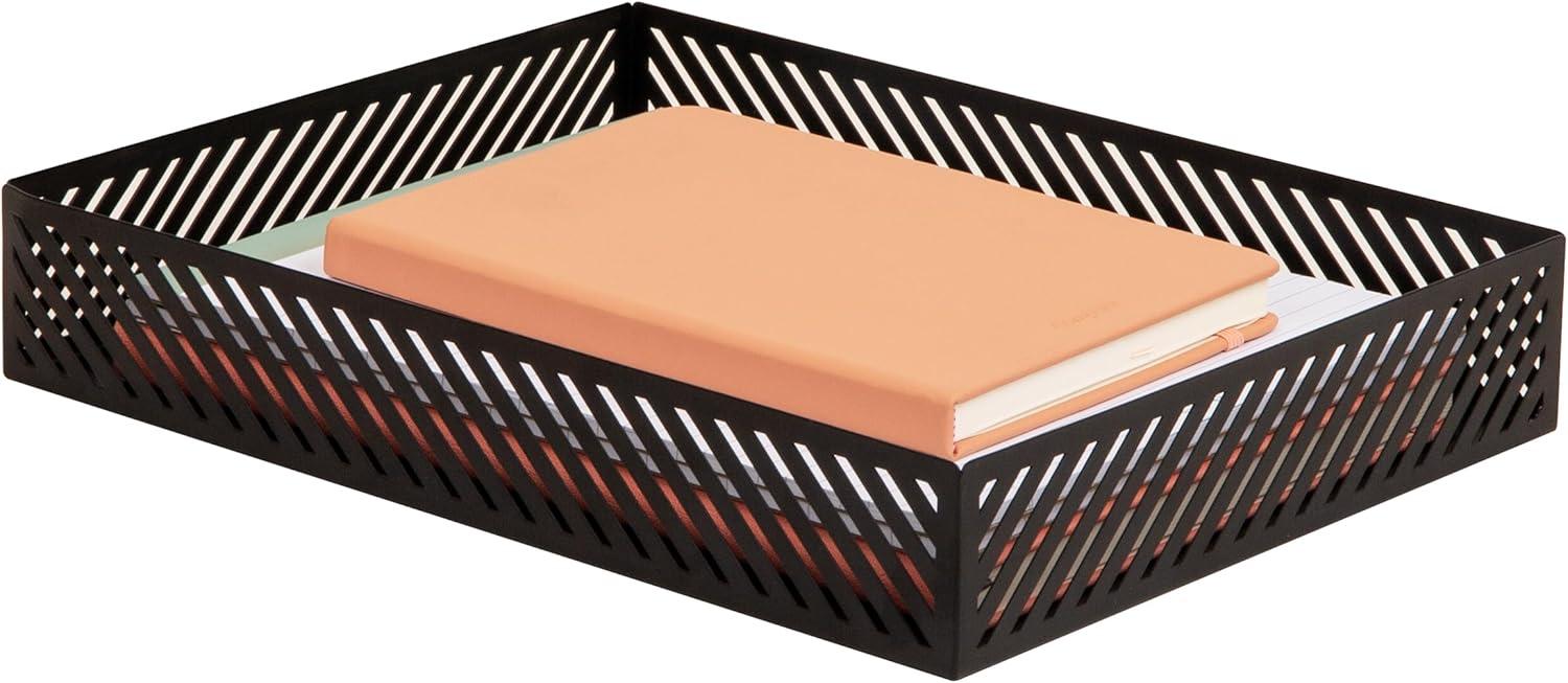 image:imageMind Reader Desktop Organizer and Mail Sorter Five Compartments Office Supplies and Accessories Metal WhiteBlack