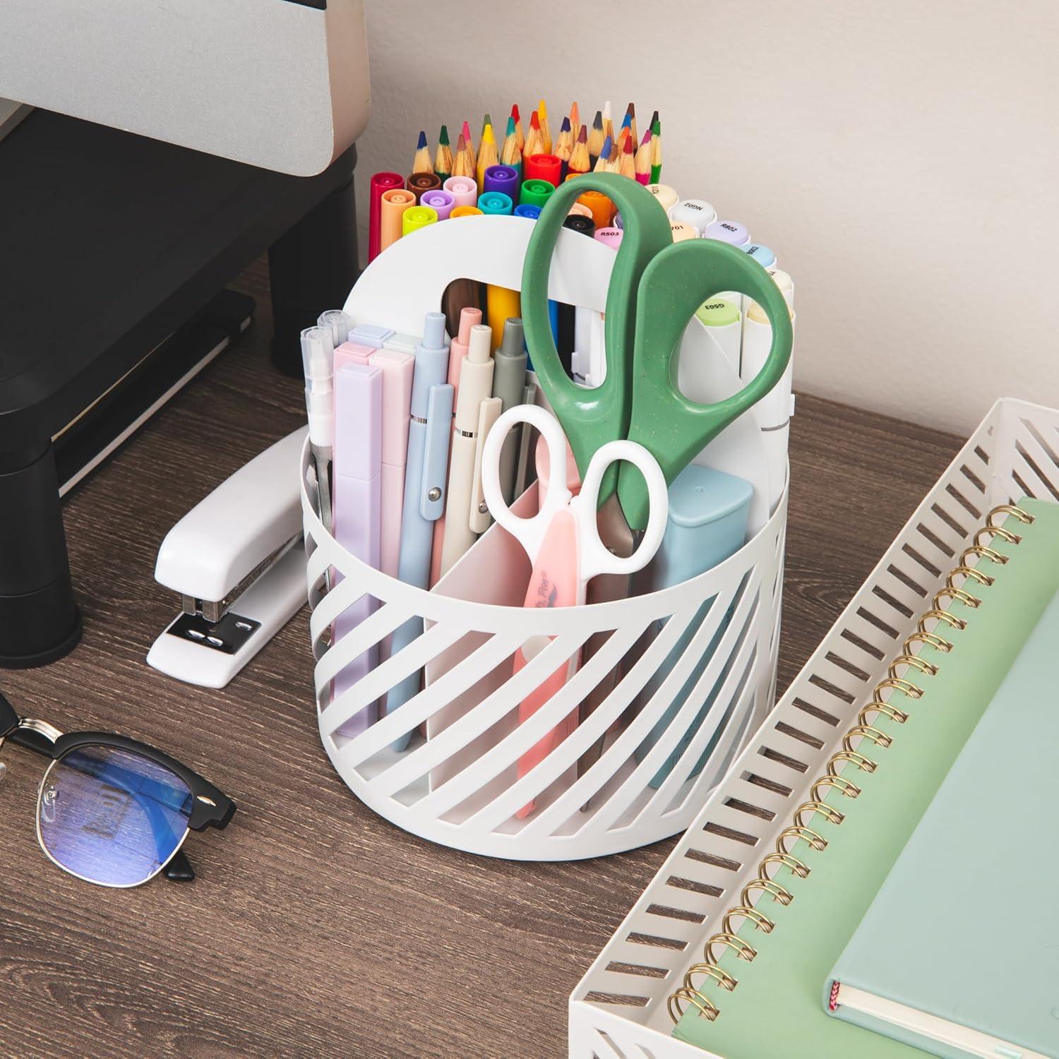 image:imageMind Reader Desktop Organizer and Mail Sorter Five Compartments Office Supplies and Accessories Metal WhiteWhite