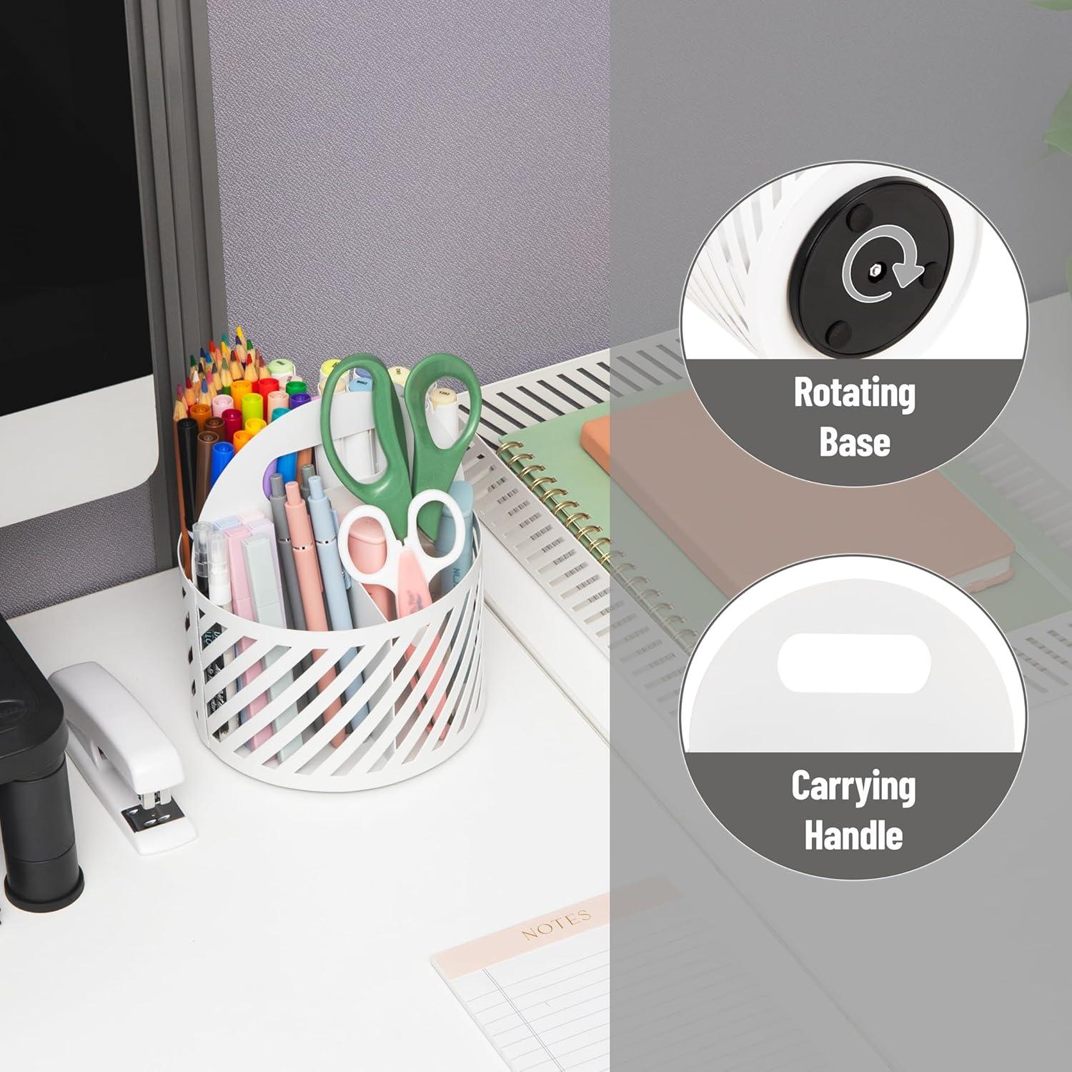image:imageMind Reader Desktop Organizer and Mail Sorter Five Compartments Office Supplies and Accessories Metal WhiteWhite