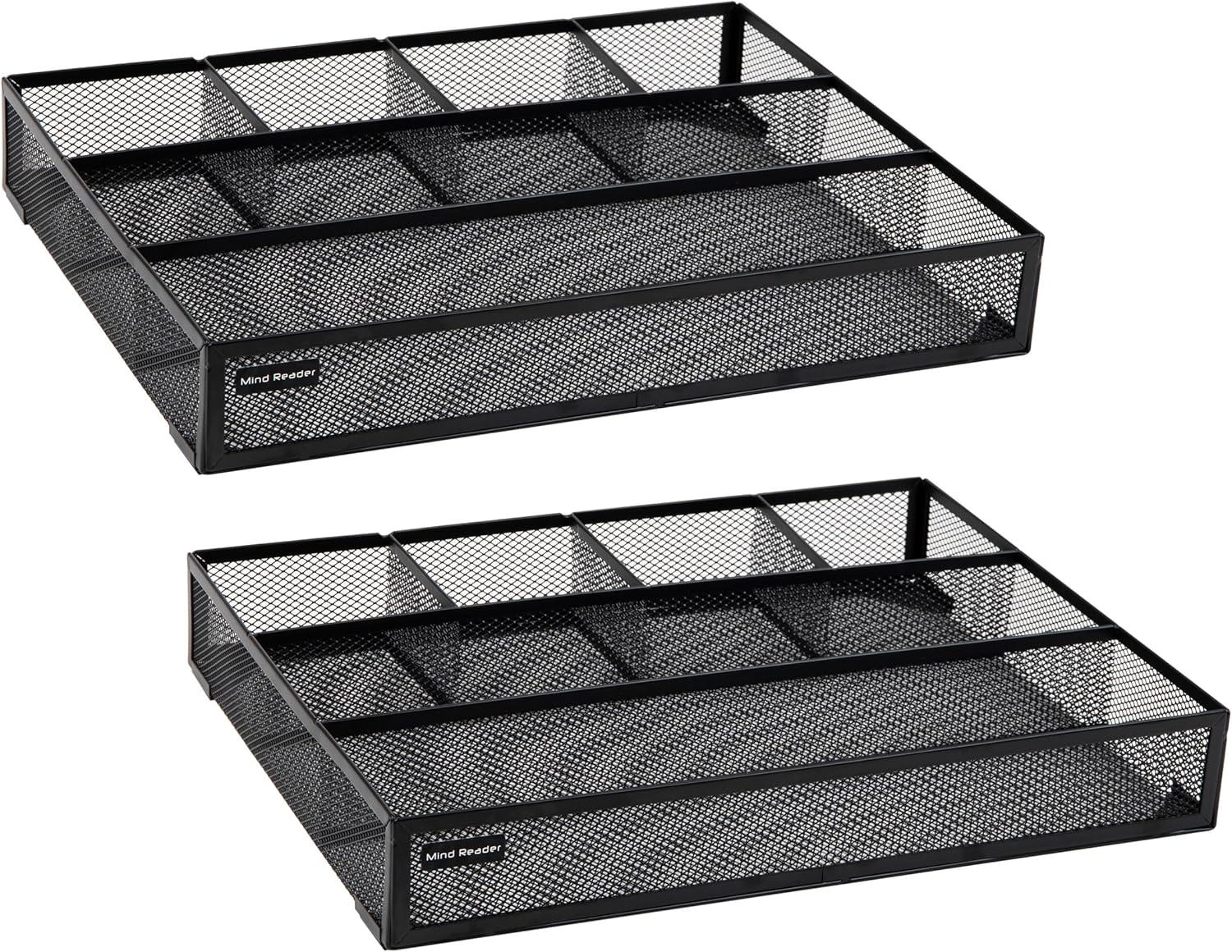 image:imageMind Reader Expandable Mesh Desk Drawer Organizer Adjustable from 925 to 17125 Office Supply Storage Tray Makeup Organizer BlackBlack