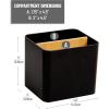 Mind Reader 2-Compartment Desktop Organizer, Removable Wood Divider, Non-Slip Base, Plastic and Wood, Black(Black)