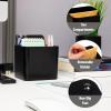 Mind Reader 2-Compartment Desktop Organizer, Removable Wood Divider, Non-Slip Base, Plastic and Wood, Black(Black)