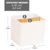 Mind Reader 2-Compartment Desktop Organizer, Removable Wood Divider, Non-Slip Base, Plastic and Wood, Black(White)