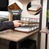 Mind Reader 2-Tier Rustic Letter Tray Organizer with Metal Frame, Wood Base for Desk or Office, Stackable, Metal and Wood, Black(9.8″ x 12.2″ x 5.4″)