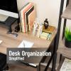 Mind Reader 4-Compartment Glass Desktop Organizer with Copper Trim, Angled Design for Office Supplies, Makeup & Accessories, Glass and Copper, Clear(9.5″ x 3.9″ x 4.7″)