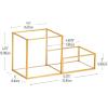 Mind Reader 4-Compartment Glass Desktop Organizer with Copper Trim, Angled Design for Office Supplies, Makeup & Accessories, Glass and Copper, Clear(9.5″ x 3.9″ x 4.7″)