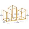 Mind Reader 4-Compartment Glass Desktop Organizer with Copper Trim, Angled Design for Office Supplies, Makeup & Accessories, Glass and Copper, Clear(9.5″ x 3.9″ x 5.9″)