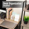 Mind Reader 4-Compartment Glass Desktop Organizer with Copper Trim, Angled Design for Office Supplies, Makeup & Accessories, Glass and Copper, Clear(9.8″ x 3.9″ x 5.5″)