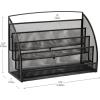 Mind Reader 4-Tier Mail Sorter, Desktop Organizer, File Storage, Magazine, Office, Metal Mesh, 17.75″L x 7″W x 12.25″H, Black(Black 4 Pocket Horizontal)