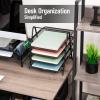 Mind Reader 4-Tier Paper Tray, Desktop Organizer, File Storage, Workspace, Office, Metal Mesh, 12″L x 13.75″W x 12.5″H, Black(Black)