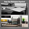 Mind Reader 4-Tier Paper Tray, Desktop Organizer, File Storage, Workspace, Office, Metal Mesh, 12″L x 13.75″W x 12.5″H, Black(Black)