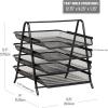 Mind Reader 4-Tier Paper Tray, Desktop Organizer, File Storage, Workspace, Office, Metal Mesh, 12″L x 13.75″W x 12.5″H, Black(Black)