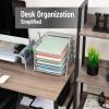 Mind Reader 4-Tier Paper Tray, Desktop Organizer, File Storage, Workspace, Office, Metal Mesh, 12″L x 13.75″W x 12.5″H, Black(Silver)