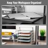 Mind Reader 4-Tier Paper Tray, Desktop Organizer, File Storage, Workspace, Office, Metal Mesh, 12″L x 13.75″W x 12.5″H, Black(Silver)