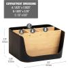 Mind Reader 5-Compartment Desktop Organizer, Adjustable Caddy, Plastic and Wood, Black(Black)
