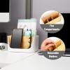 Mind Reader 5-Compartment Desktop Organizer, Adjustable Caddy, Plastic and Wood, Black(White)